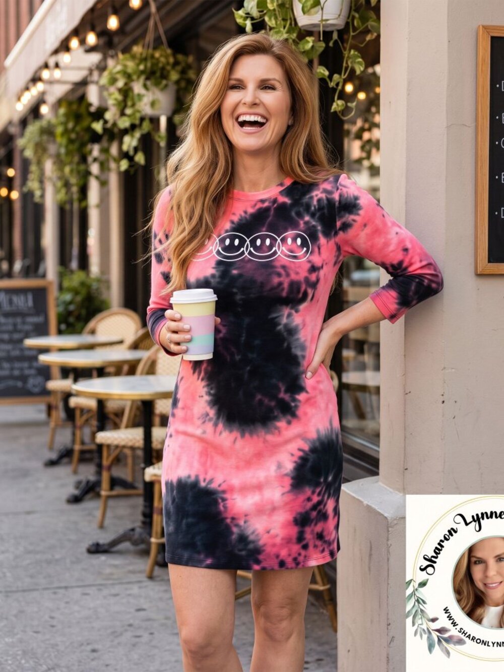 🖤💗 Discreet Tie Dye Happy Face Dress | Super Soft & Comfortable | Size Small